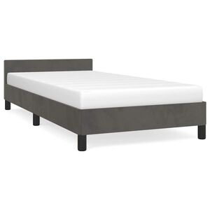 vidaXL Bed Frame without Mattress Dark Grey 90x200 cm Velvet