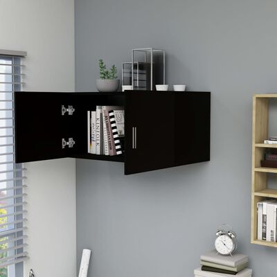 vidaXL Wall Mounted Cabinet Black 80x39x40 cm Engineered Wood