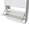vidaXL White Wooden Shoe Cabinet with 2 Compartments