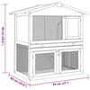 vidaXL Outdoor Rabbit Hutch 3 Doors Grey Wood