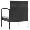 vidaXL 8 Piece Garden Lounge Set with Cushions Poly Rattan Black