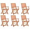 vidaXL Folding Garden Chairs 6 pcs Solid Eucalyptus Wood