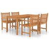 vidaXL 5 Piece Garden Dining Set 160x80 cm Solid Teak Wood