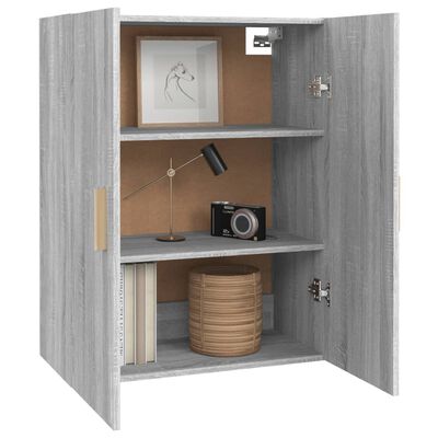 vidaXL Hanging Wall Cabinet Grey Sonoma 69.5x34x90 cm