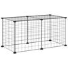 vidaXL 8-Panel Pet Cage Black 70x35x35 cm Steel