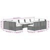 vidaXL 9 Piece Garden Lounge Set with Cushions Grey Poly Rattan