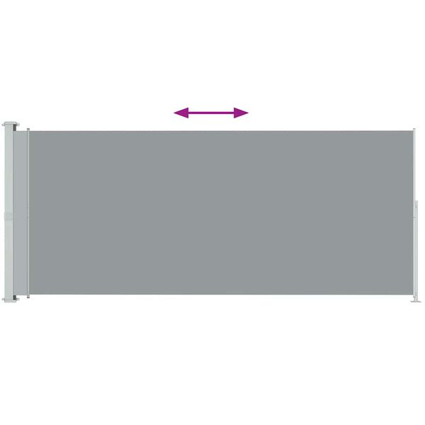 vidaXL Patio Retractable Side Awning 180x500 cm Grey