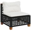 vidaXL 7 Piece Garden Sofa Set with Cushions Black Poly Rattan