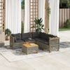vidaXL 6 Piece Garden Sofa Set with Cushions Grey Poly Rattan