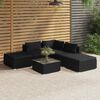 vidaXL 6 Piece Garden Lounge Set with Cushions Poly Rattan Black