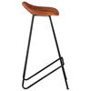 vidaXL Bar Stools 4 pcs Brown Real Leather