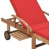 vidaXL Sun Loungers with Cushions 2 pcs Solid Teak Wood Red