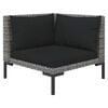 vidaXL 12 Piece Garden Lounge Set with Cushions Poly Rattan Dark Grey