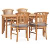 vidaXL 5 Piece Garden Dining Set with Cushions Solid Teak Wood