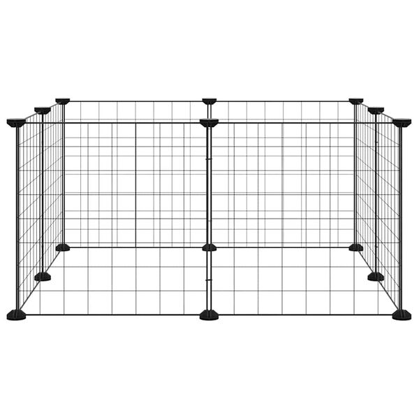 vidaXL 8-Panel Pet Cage Black 35x35 cm Steel