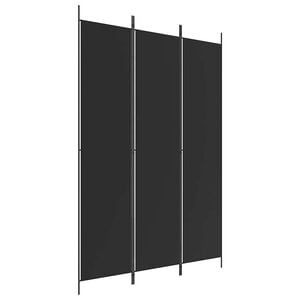 vidaXL 3-Panel Room Divider Black 150x220 cm Fabric