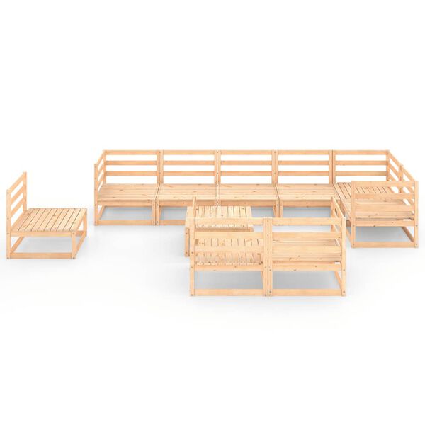 vidaXL 10 Piece Garden Lounge Set Solid Pinewood