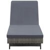 vidaXL Sun Lounger with Wheels and Cushion Poly Rattan Anthracite