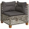 vidaXL 6 Piece Garden Sofa Set with Cushions Grey Poly Rattan