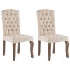 vidaXL Dining Chairs 2 pcs Beige Linen-Look Fabric