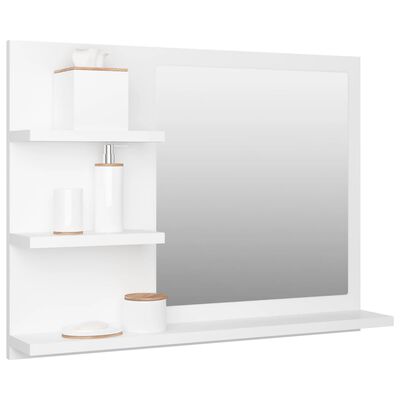 vidaXL Bathroom Mirror White 60x10.5x45 cm Engineered Wood