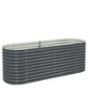 vidaXL Garden Raised Bed | Grey | Galvanised Steel | Large | Durable