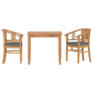 vidaXL 3 Piece Garden Dining Set Solid Wood Teak