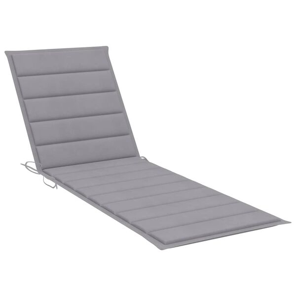 vidaXL Double Sun Lounger & Grey Cushions Impregnated Pinewood