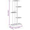 vidaXL 5-Floor Flower Stand 43x22x98 cm Black Metal