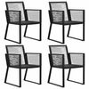 vidaXL Garden Chairs 4 pcs Rope Rattan Black