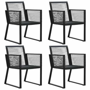 vidaXL Garden Chairs 4 pcs Rope Rattan Black