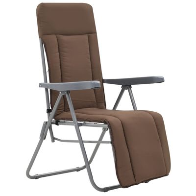 vidaXL Folding Garden Chairs with Cushions 2 pcs Brown