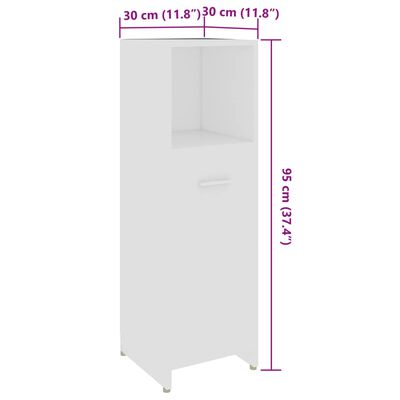 vidaXL 4 Piece Bathroom Furniture Set White Engineered Wood