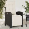 vidaXL Reclining Garden Chairs 2 pcs with Footrest Black Poly Rattan