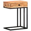 vidaXL Side Table | Natural Wood | Solid Acacia Wood, Powder-Coated Steel