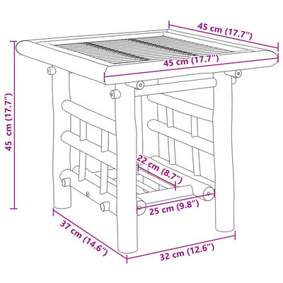 vidaXL Side Table 45x45x45 cm Bamboo