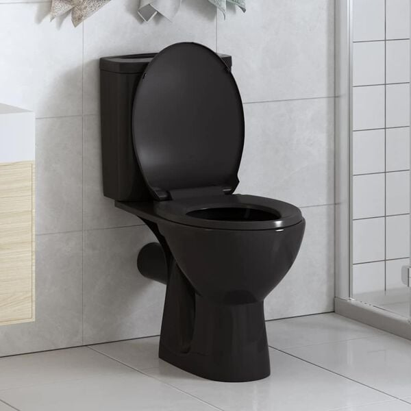 vidaXL Soft-close Toilet Seat with Quick-release Design Black