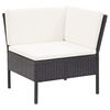 vidaXL 6 Piece Garden Lounge Set with Cushions Poly Rattan Black