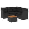 vidaXL 6 Piece Garden Sofa Set with Cushions Black Poly Rattan