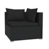 vidaXL 8 Piece Garden Lounge Set with Cushions Poly Rattan Black