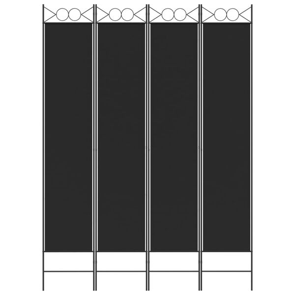 vidaXL 4-Panel Room Divider Black 160x220 cm Fabric