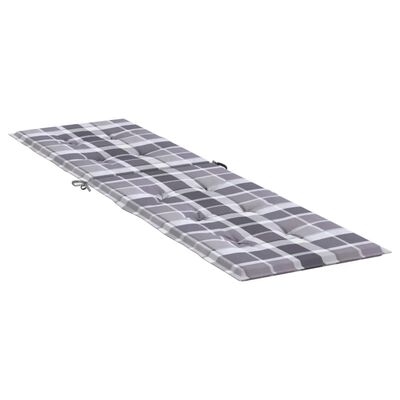 vidaXL Deck Chair Cushion Grey Check Pattern (75+105)x50x4 cm