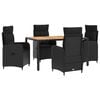 vidaXL Outdoor Dining Set 5 pcs Black