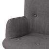 vidaXL Armchair with Footstool Grey Fabric