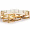 vidaXL 7 Piece Garden Lounge Set with Cushion Cream Solid Acacia Wood