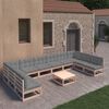 vidaXL 11 Piece Garden Lounge Set with Cushions Solid Pinewood
