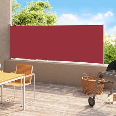vidaXL Patio Retractable Side Awning 220x500 cm Red