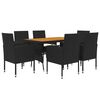 vidaXL 7 Piece Outdoor Dining Set Poly Rattan Black