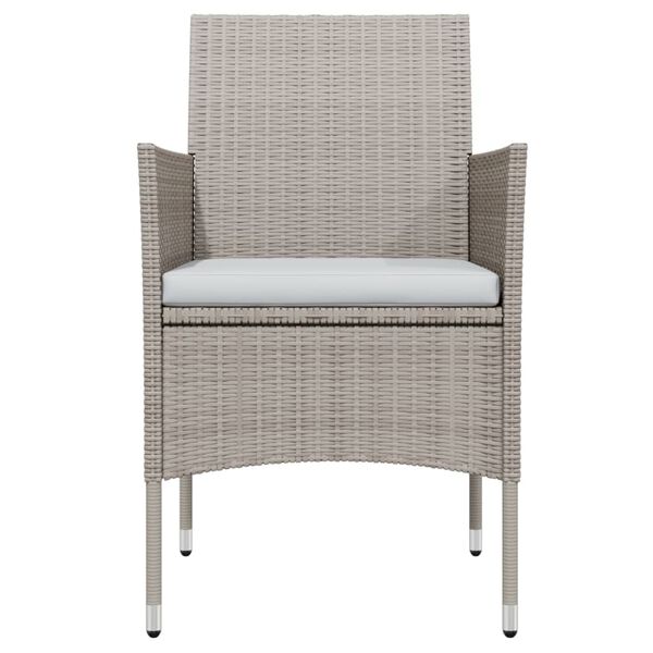 vidaXL 3 Piece Garden Dining Set with Cushions Beige and Black