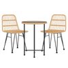 vidaXL 3 Piece Garden Dining Set Poly Rattan
